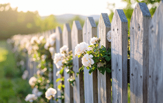 A garden fence with roses, representing a somatic boundary technique